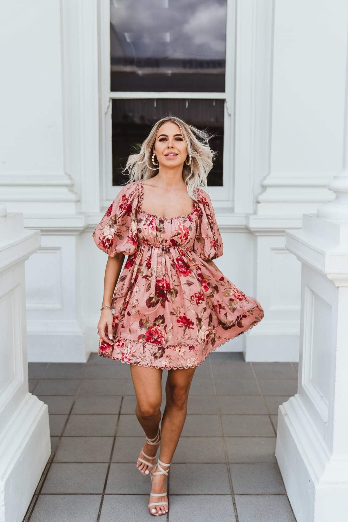 Zimmermann Cassia Scallop Mini Dress in Floral Musk Size 0 / AU 8 - Image 2