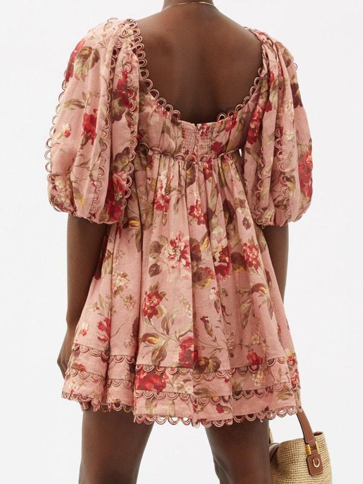 Zimmermann Cassia Scallop Mini Dress in Floral Musk Size 0 / AU 8 - Image 6