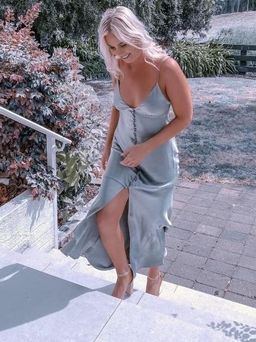 SHONA JOY La Lune Bias Slip Dress in Sage Size 6 for rent on The Volte - image 4