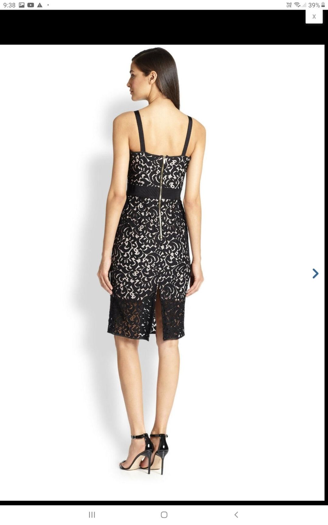 Milly Saks 5th Ave Black Lace Bustier Designer Dress black size 6 Formal for rent on The Volte - main image