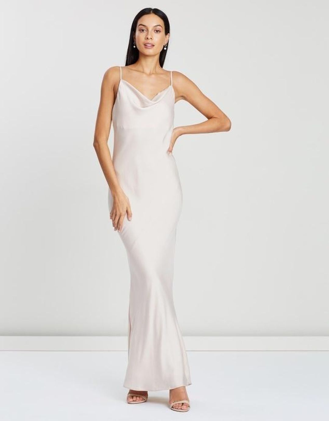 Shona Joy Luxe Bias Cowl Slip Dress in Ivory Size 8 for rent on The Volte - main image