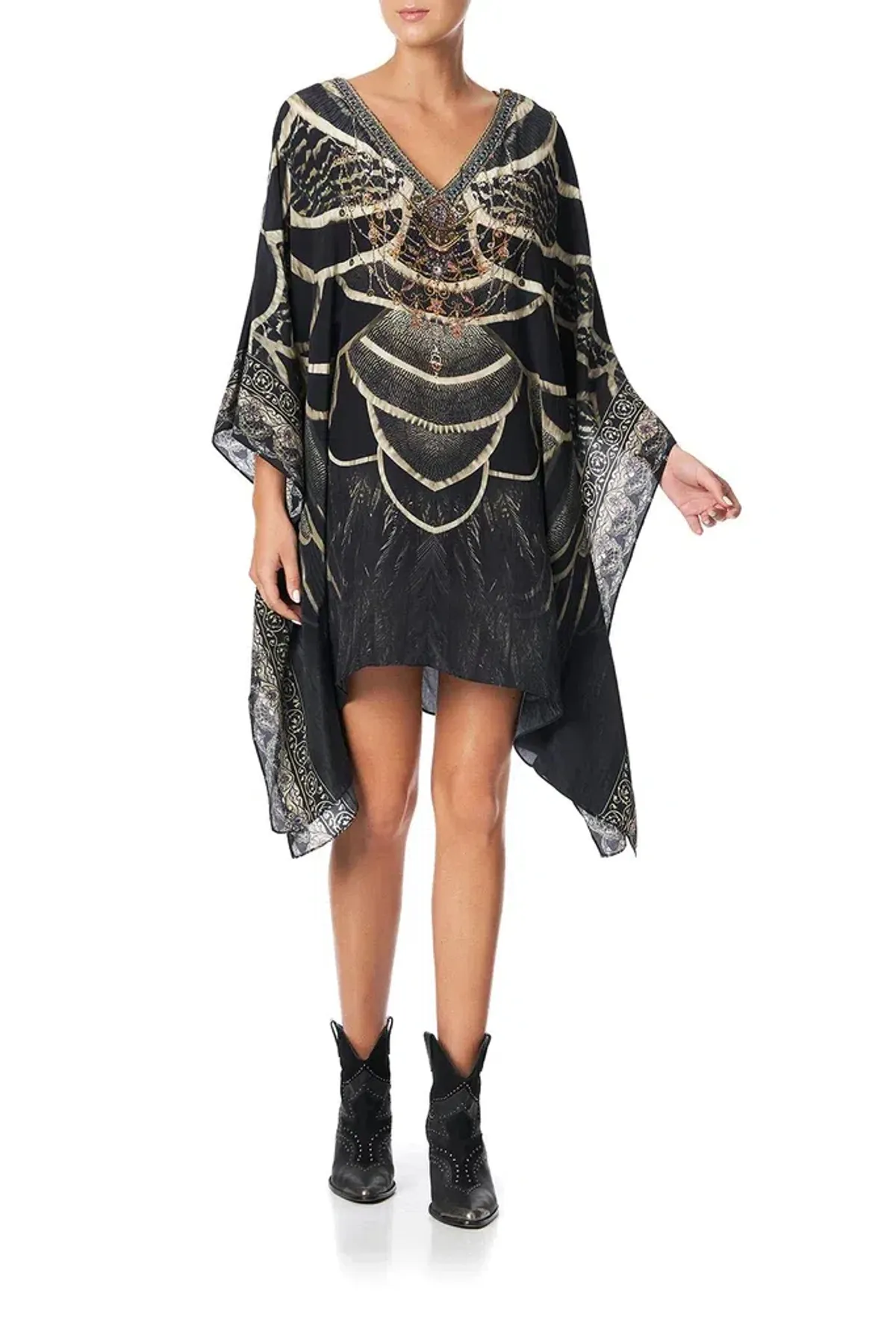 Camilla Kaftan W Button Up Sleeves Under A Full Moon Black Size 12 - Image 1
