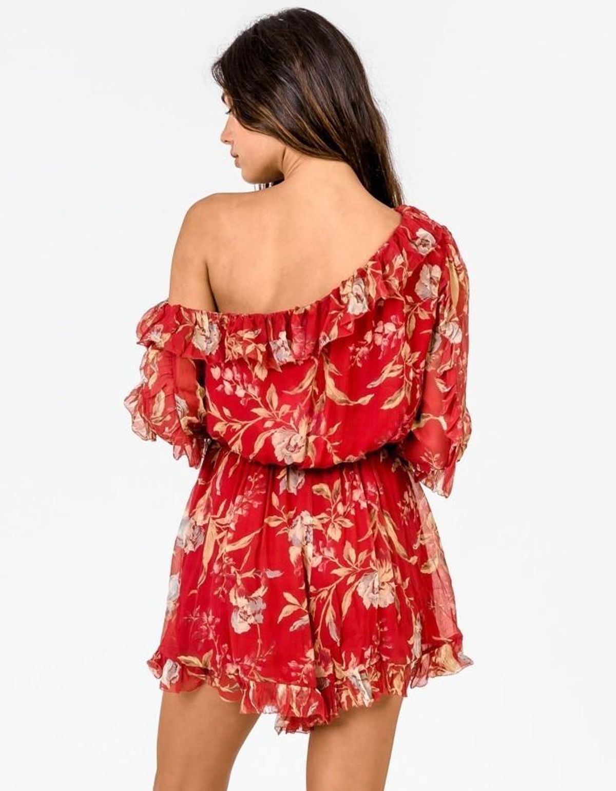 Zimmermann Corsair Iris Playsuit Red Washed Iris Size 0 / AU 8 - Image 4