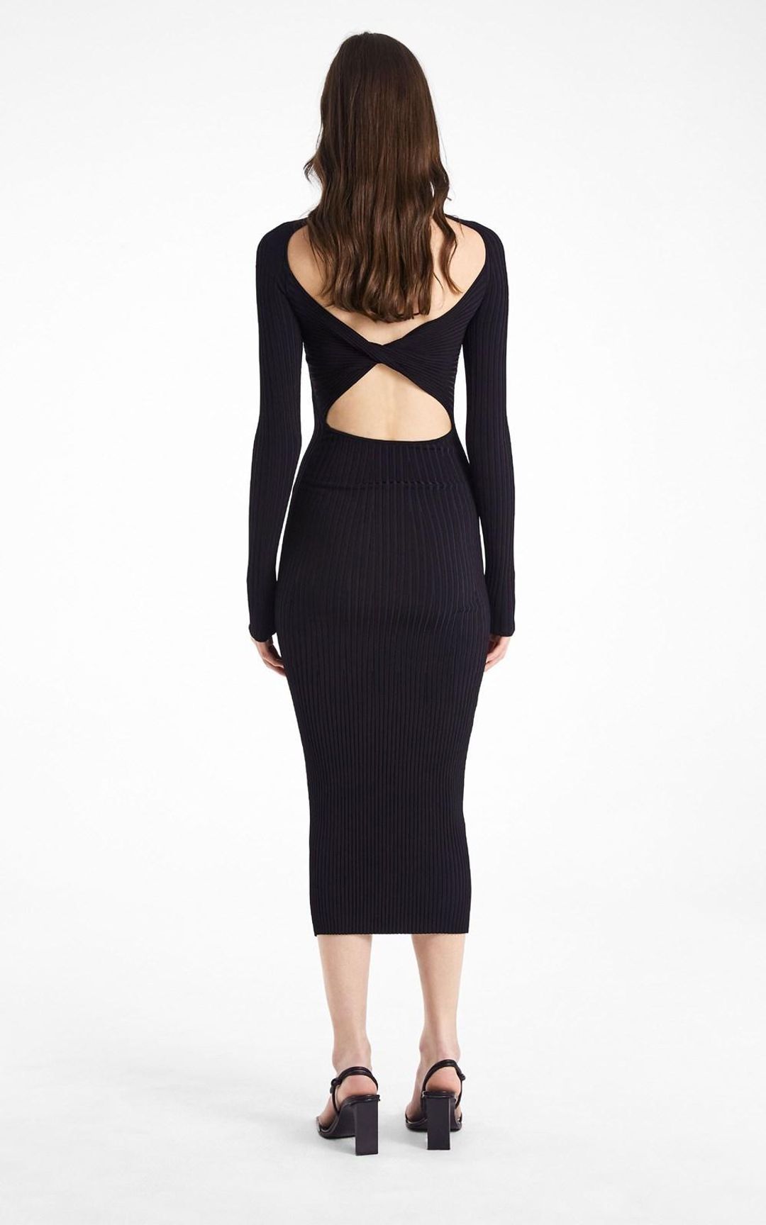 Dion Lee Rib Twist Dress Black Size 8 for rent on The Volte - main image