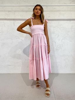 Steele Lyla Dress Blush Pink Check Size XS / AU 6 for rent on The Volte - image 6