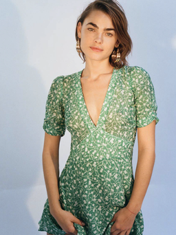 Realisation Par the ozzie poison ivy silk mini dress green size 6 for rent on The Volte - image 1