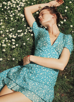 Realisation Par the ozzie poison ivy silk mini dress green size 6 for rent on The Volte - image 3