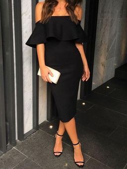 Sheike black dress off the shoulder size XS for rent on The Volte - image 1