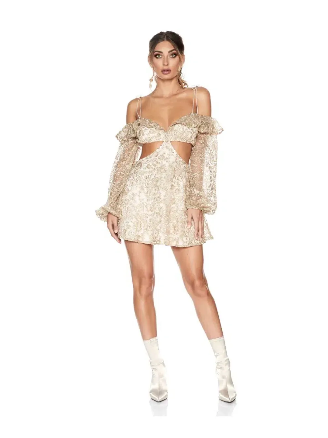 Sofia The Label Golden Hour Dress Gold Size 6 for rent on The Volte - main image