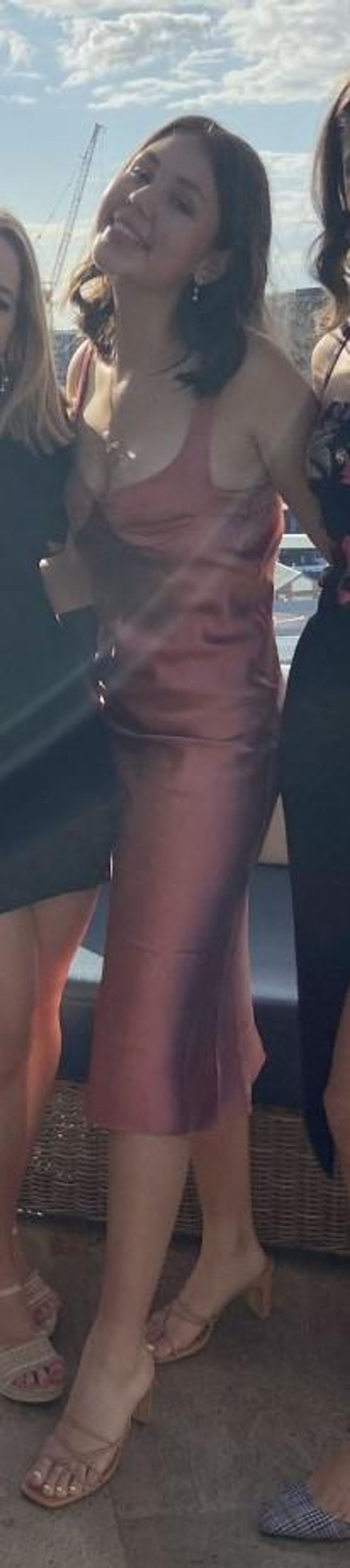 DION LEE Layered Silk Satin Dress In Pink for rent on The Volte - main image