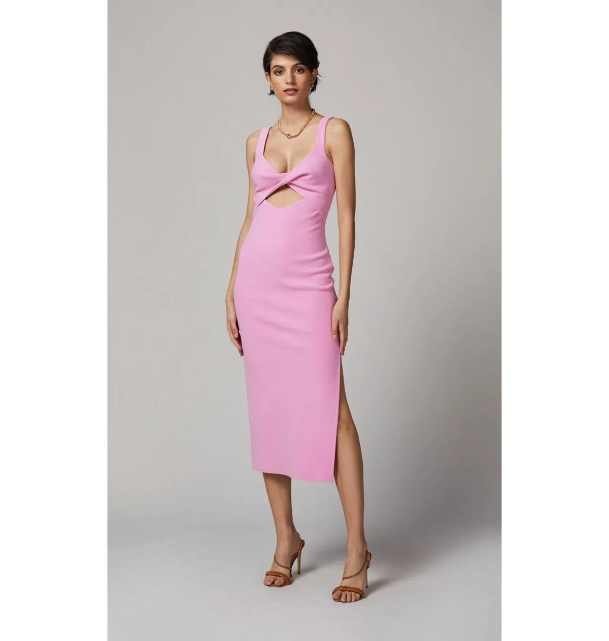 Bec & Bridge Joelle Midi Dress Pink Size AU 6 - Image 1
