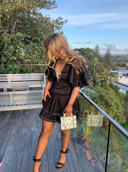 Aje Los Lunas Mini Dress Black Size 8 for rent on The Volte - image 2