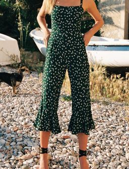 Faithfull the Brand Lea Jumpsuit Green Bettina Floral Print Size XS for rent on The Volte - image 3