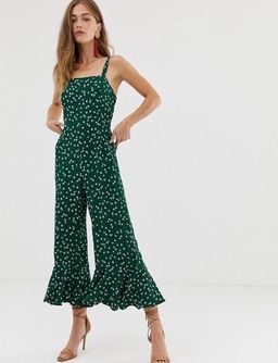 Faithfull the Brand Lea Jumpsuit Green Bettina Floral Print Size XS for rent on The Volte - image 5