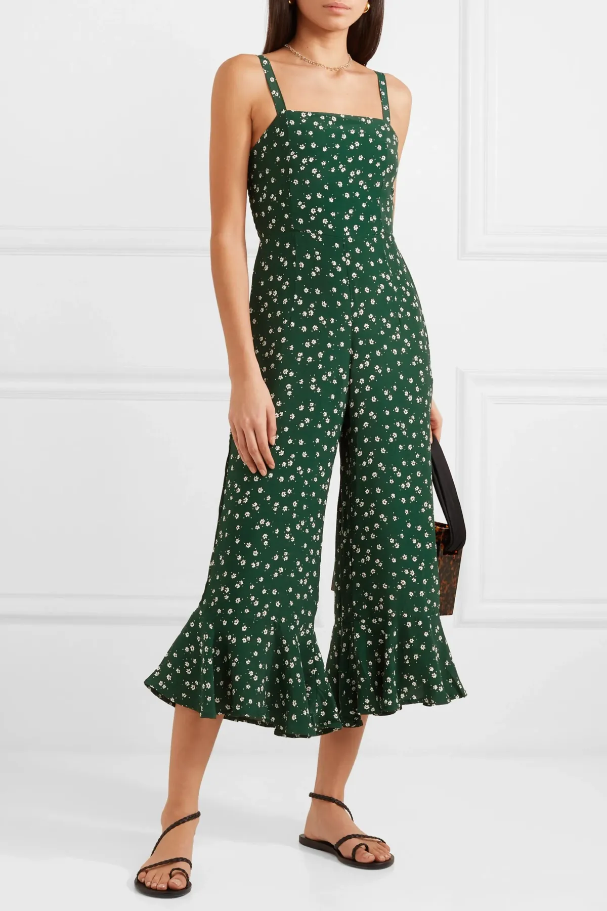 Faithfull the Brand Lea Jumpsuit Green Bettina Floral Print Size XS - Image 1