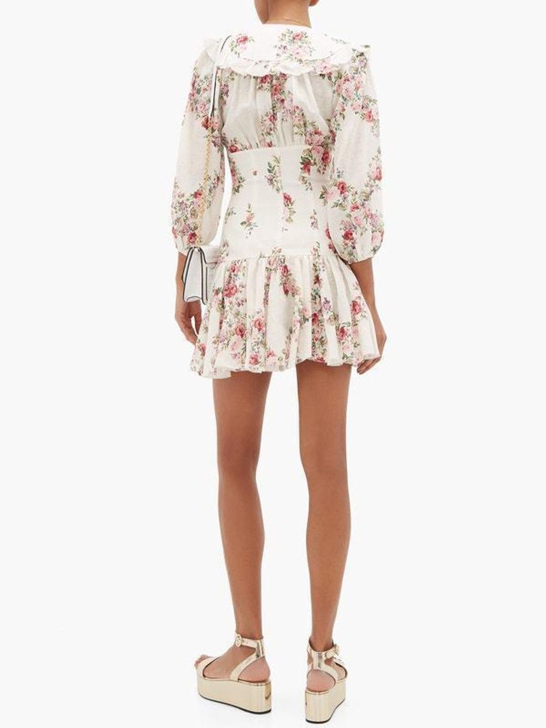Zimmermann Honour Corset Mini Dress Cream Floral Size 0 / AU 8 for rent on The Volte - main image