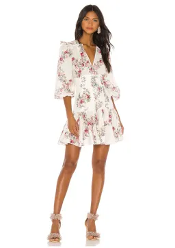 Zimmermann Honour Corset Mini Dress Cream Floral Size 0 / AU 8 for rent on The Volte - image 1