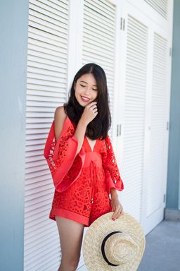 ALICE MCCALL | Keep Me There Red Playsuit Size 6 | BEST SELLER for rent on The Volte - image 5