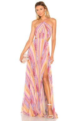 Amur Janet Halter Gown Pink Multi Size 8 for rent on The Volte - image 1