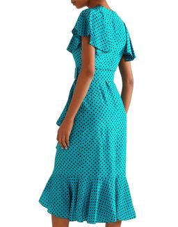 Michael Kors Collection silk spot dot midi cocktail dress for rent on The Volte - image 5