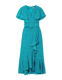 Michael Kors Collection silk spot dot midi cocktail dress for rent on The Volte - image 3