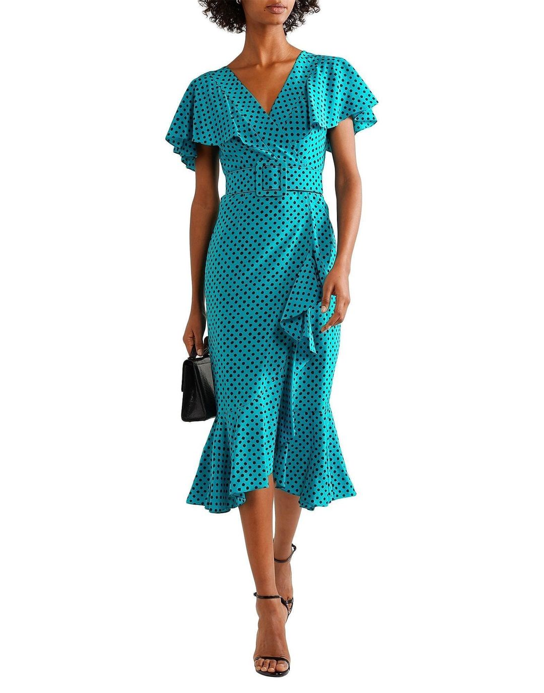 Michael Kors Collection silk spot dot midi cocktail dress for rent on The Volte - main image