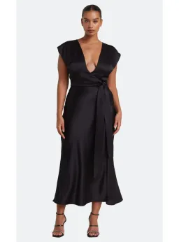 Bec & Bridge Dreamer Wrap Dress in Black Size AU 6 for rent on The Volte - image 2