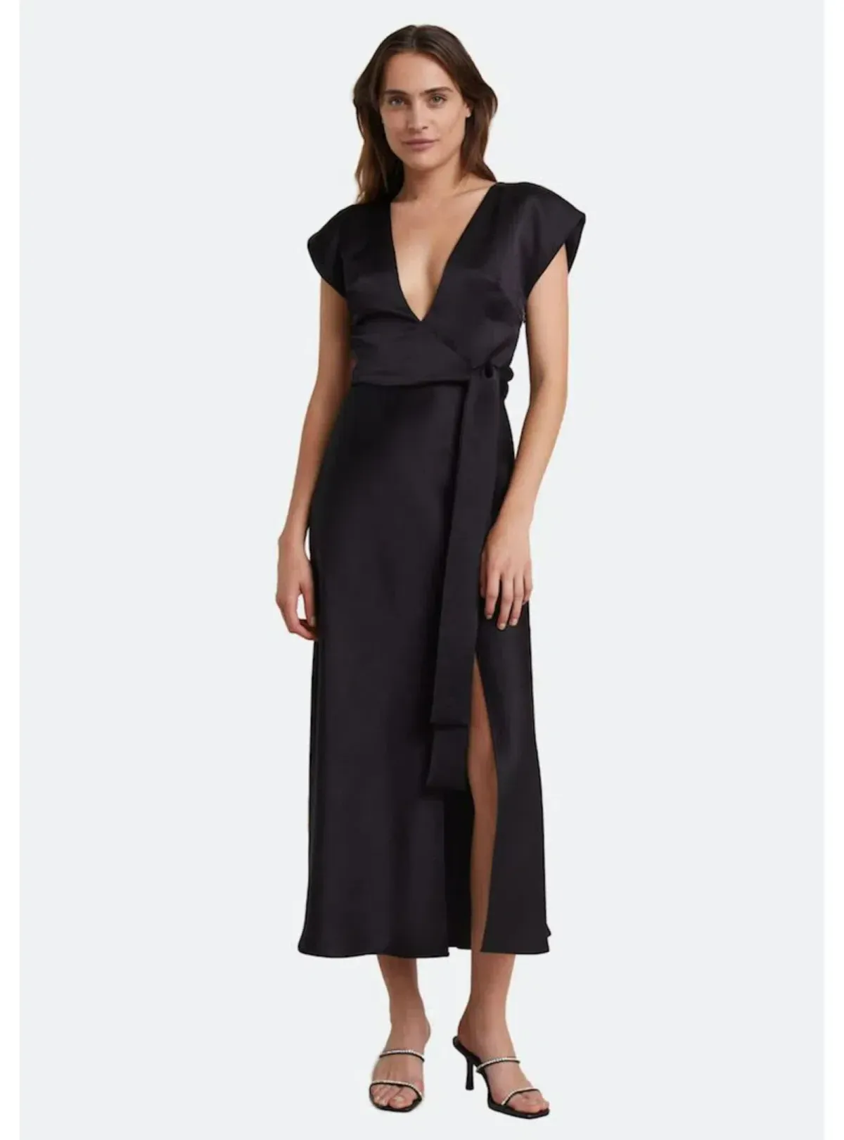 Bec & Bridge Dreamer Wrap Dress in Black Size AU 6 for rent on The Volte - main image
