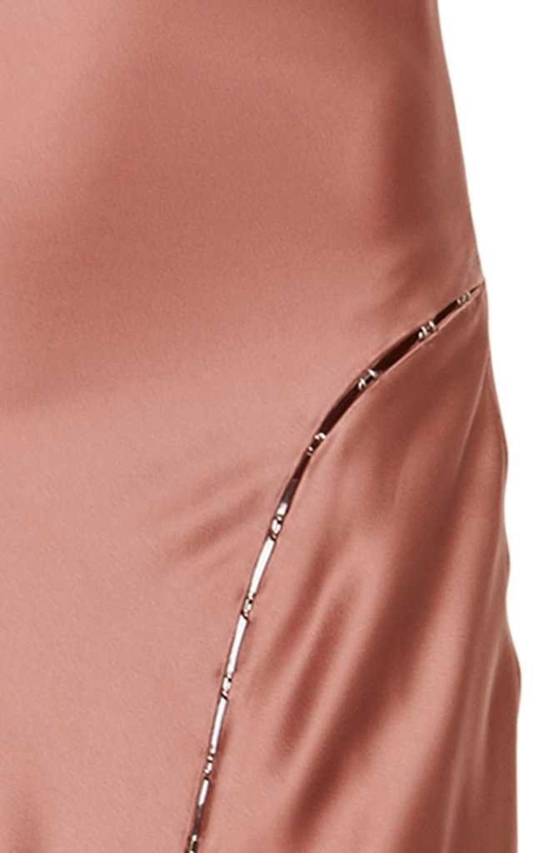 Jonathan Simkhai Long Flared Cowl Neck Charmeuse Slip Dress Pink Size 6 for rent on The Volte - main image