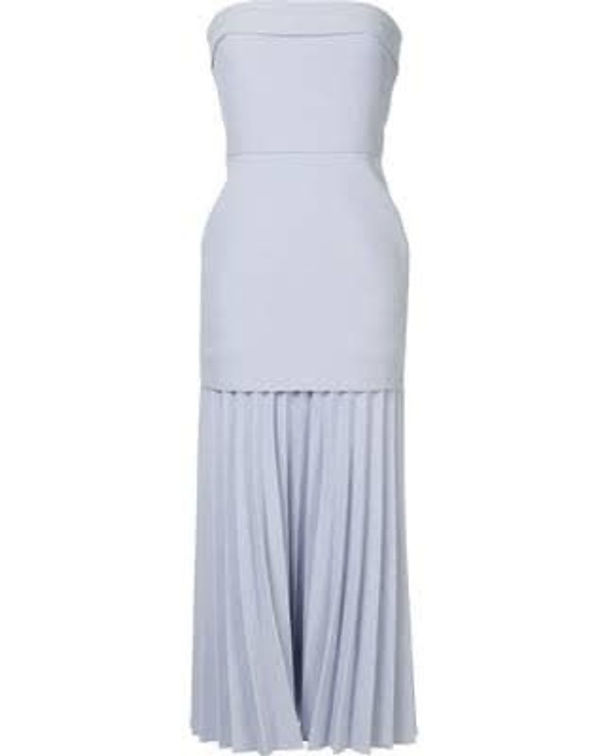 LINEAR CREPE PLEAT STRAPLESS DRESS - Image 2