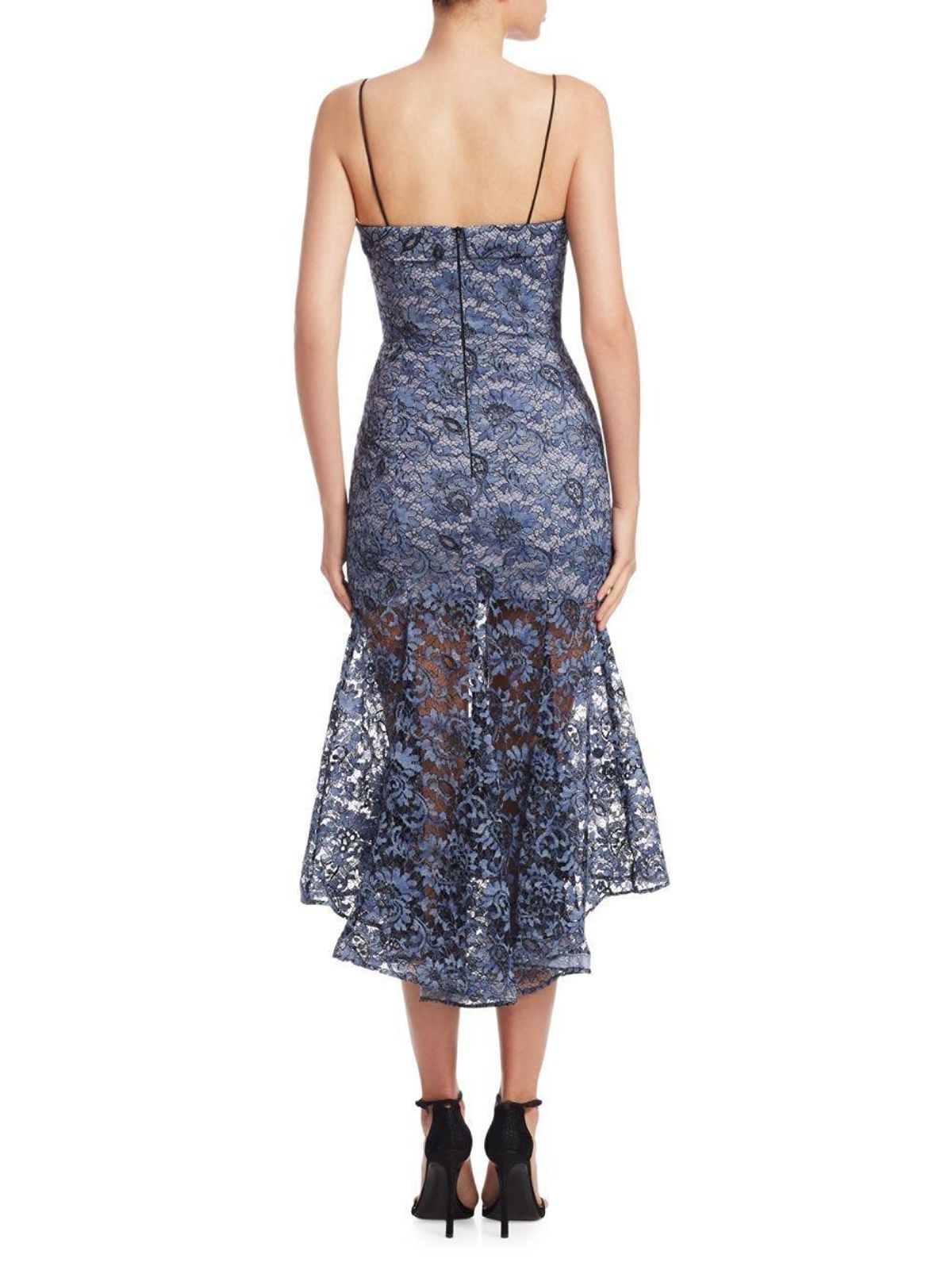 Nicholas Whisper Lace Navy Midi Dress Blue Size 12 - Image 2