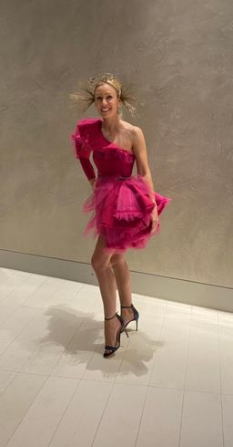 Steph Audino Couture Perth designer fuchsia pink cocktail dress school ball gown size 8-10 for rent on The Volte - image 4