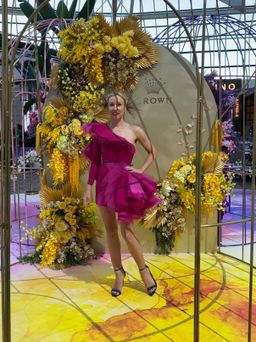 Steph Audino Couture Perth designer fuchsia pink cocktail dress school ball gown size 8-10 for rent on The Volte - image 3