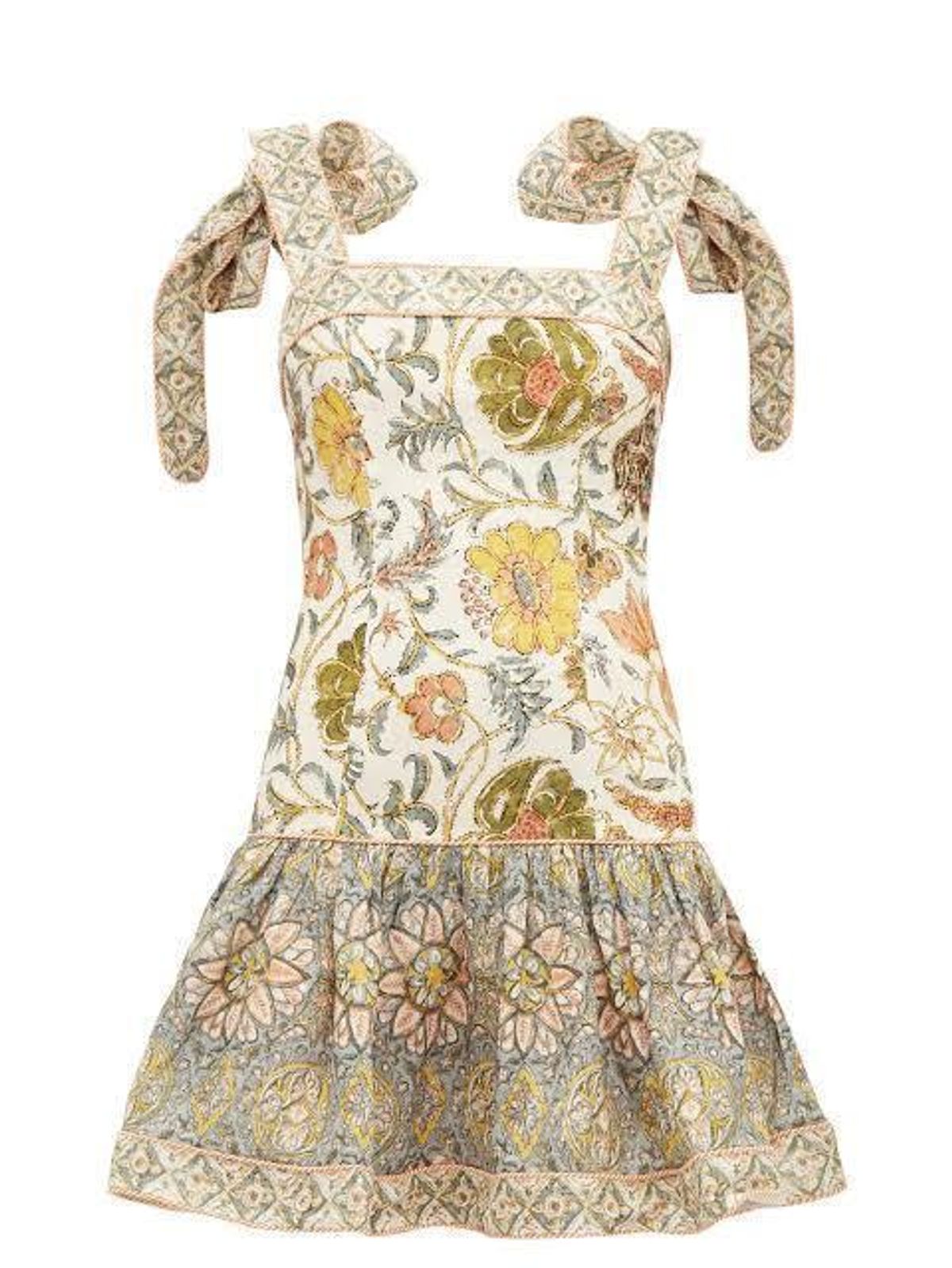 Zimmermann Edie Tie Mini Dress Floral Print Size 8 - Image 4
