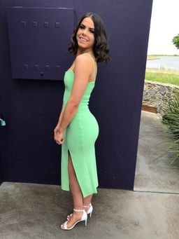 Bec & Bridge Missy Midi Dress - size 6 - Neon Green for rent on The Volte - image 3