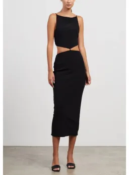 Bec & Bridge Scout Cut Out Midi Dress Black Size AU 8 for rent on The Volte - image 1