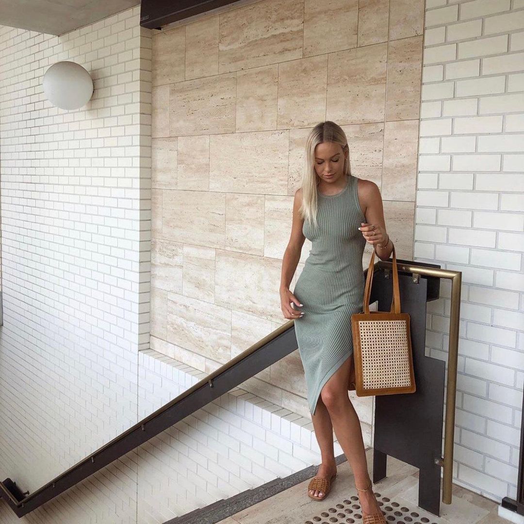 Henne Classic Racer Dress - Sage Size 8 for rent on The Volte - main image