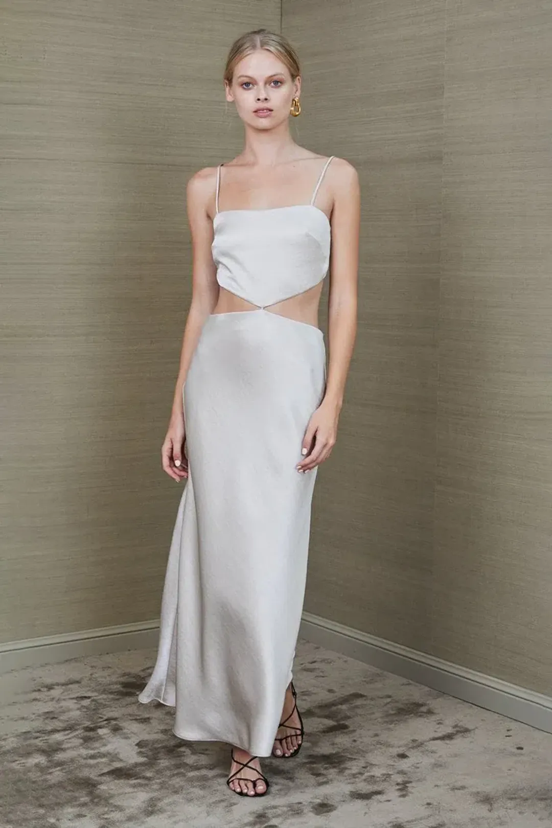 Bec and Bridge Alegra Midi Dress Silver Size 10 for rent on The Volte - main image