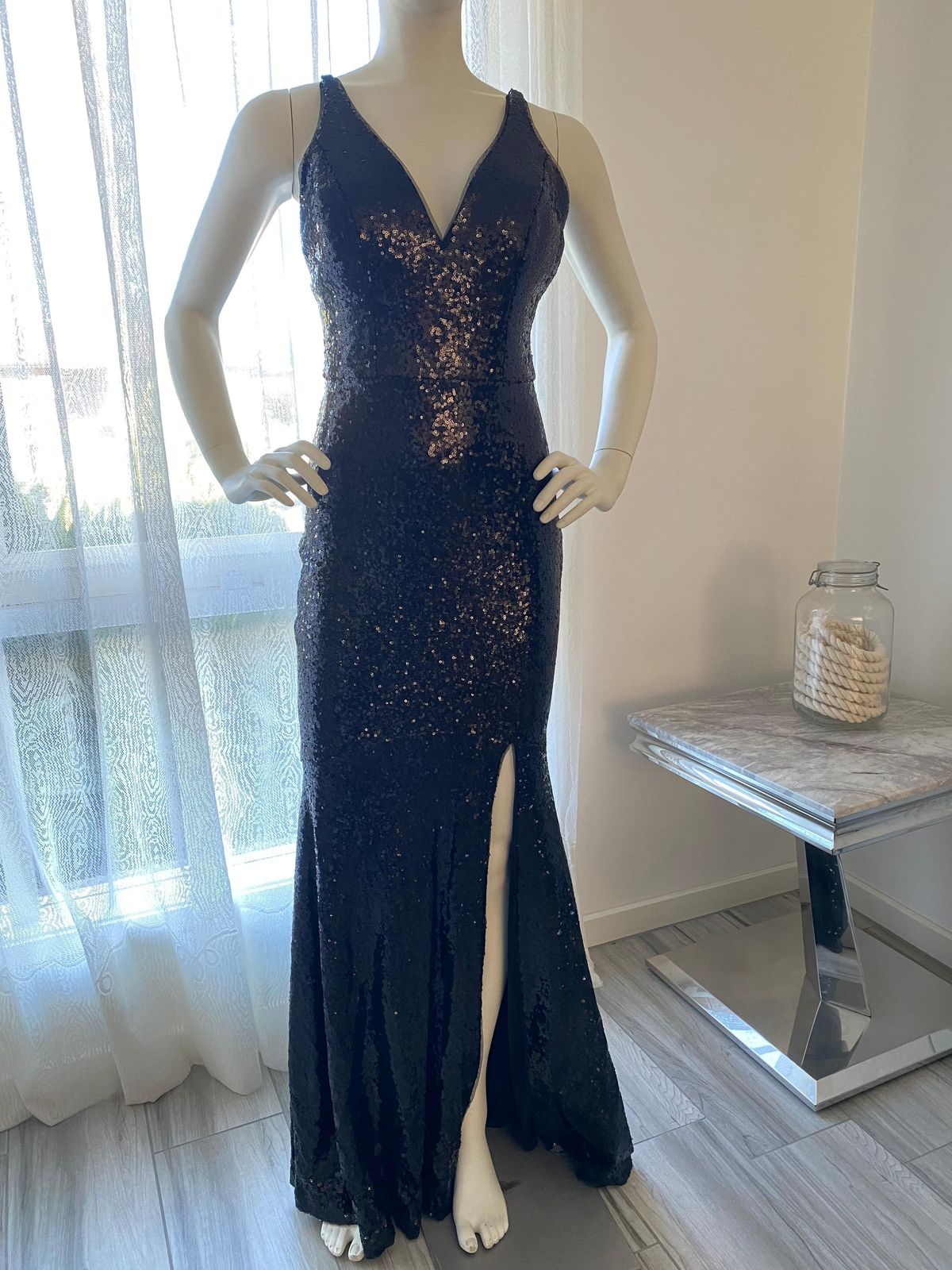 Bariano Black Sequin Dress - Image 1