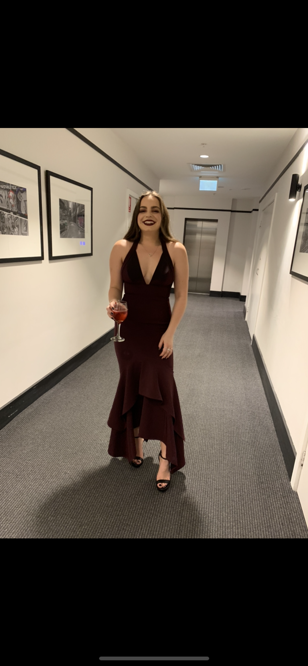 Sheike Wine Dress for rent on The Volte - main image