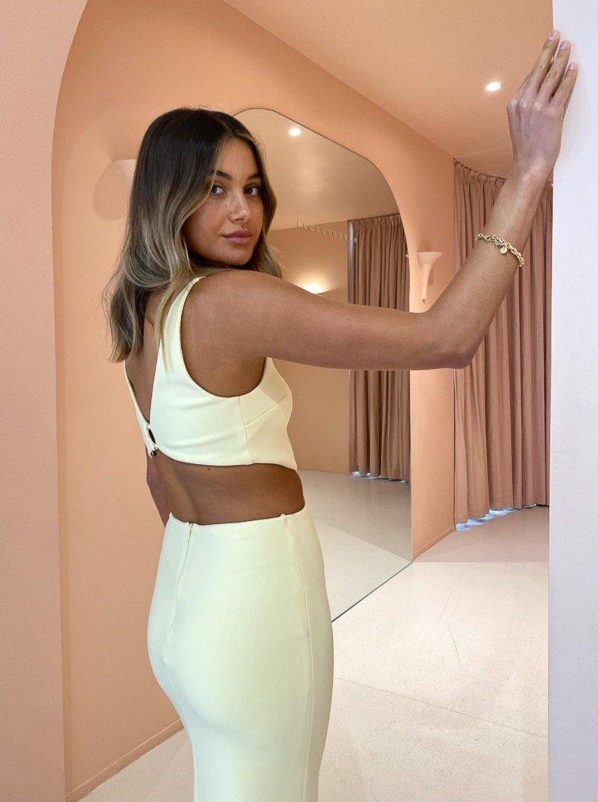 BEC & BRIDGE SCOUT CUT OUT MIDI DRESS - LEMONADE - SIZE 8 - Image 5