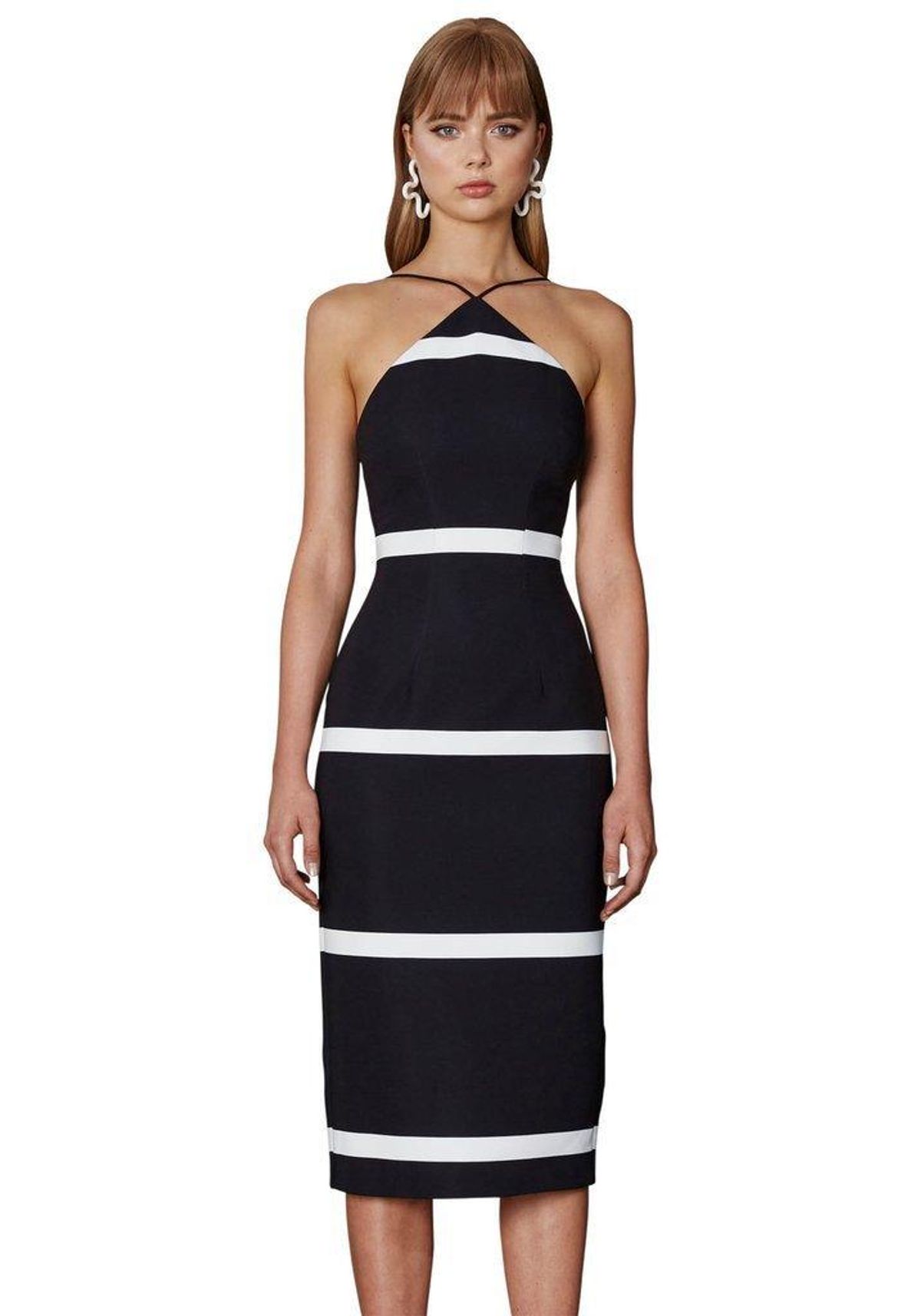 By Johnny shoestring Angle shift dress black & white Sz 12 - Image 1