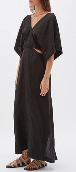 BASSIKE linen v neck longerline dress for rent on The Volte - image 2