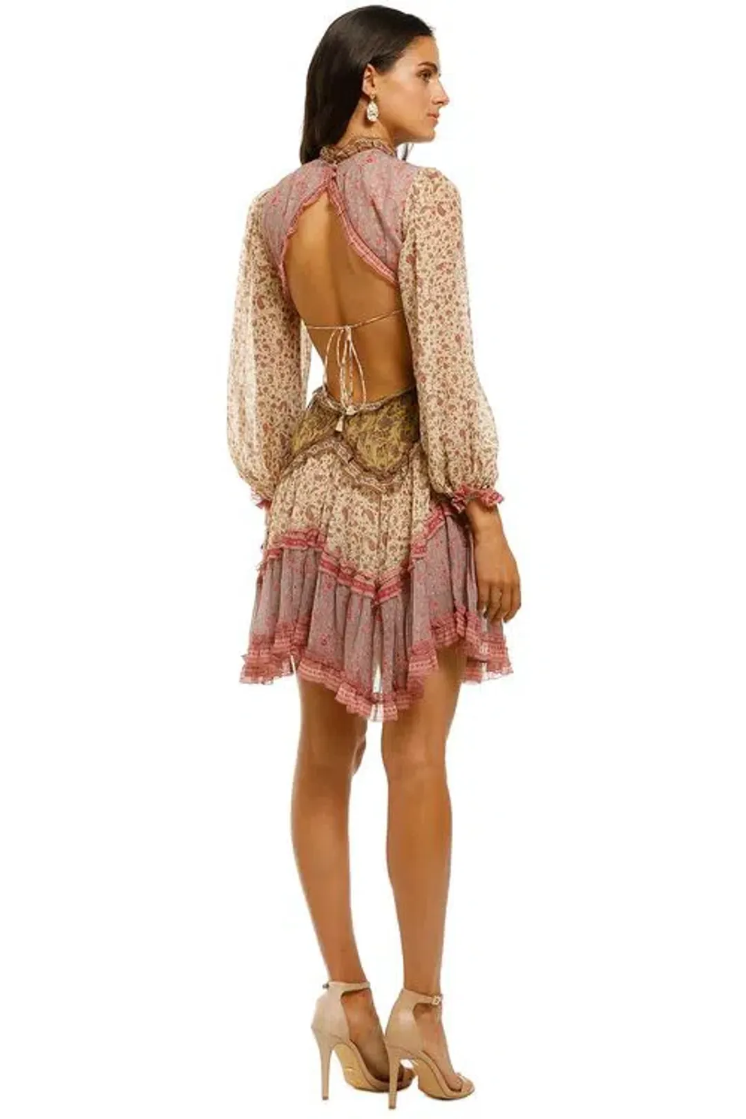 Zimmermann Juniper Spliced Cut Out Dress Multi/Print Size 6 for rent on The Volte - main image