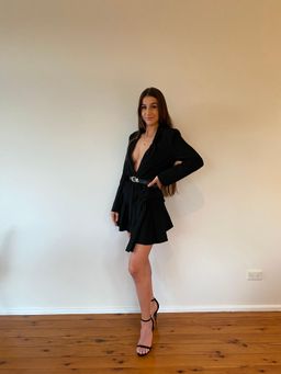 Ivory & Chain Michigan Blazer Mini Dress Black Size 6 for rent on The Volte - image 1