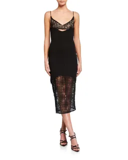 MISHA Irina Midi Dress Black Size 8 for rent on The Volte - image 1