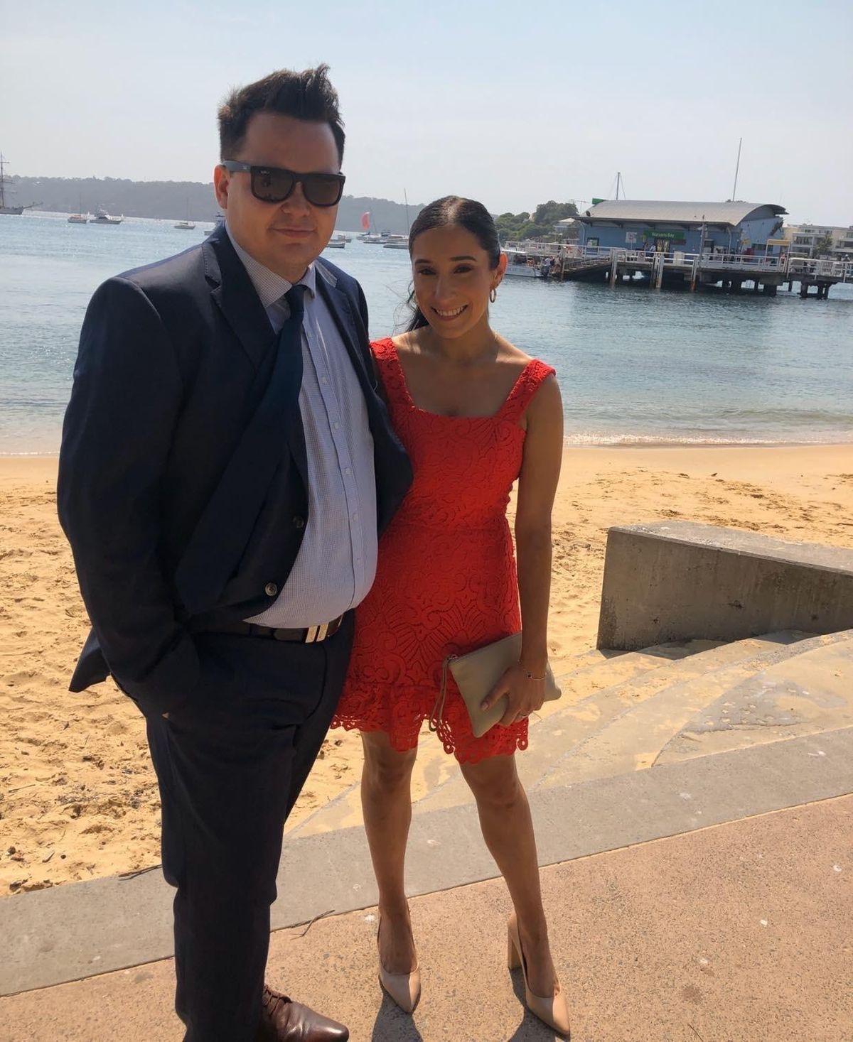 Coral Red Kookai Cocktail Dress Size 8 - Image 4