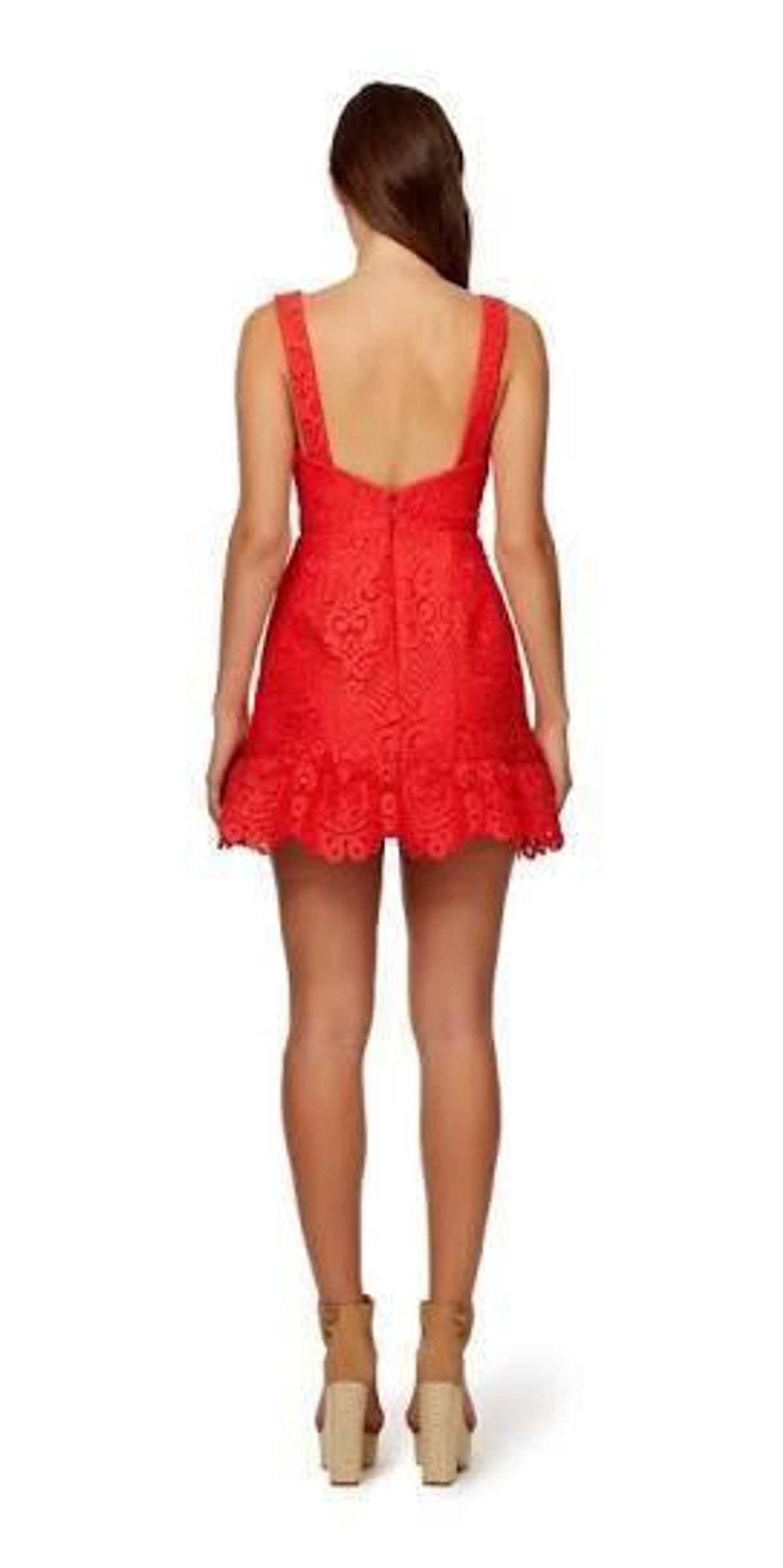 Coral Red Kookai Cocktail Dress Size 8 - Image 3