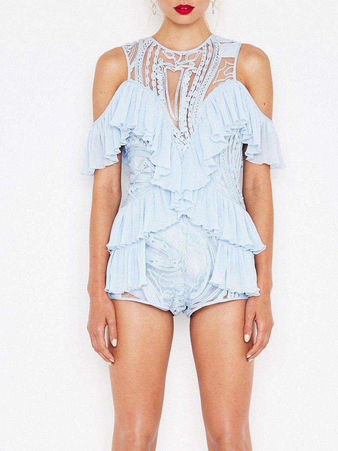 Alice McCall Your're So Young So Have Fun Girl Playsuit Ice Blue Size 4 for rent on The Volte - main image