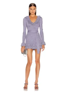 Alice Mccall Love Letters Knit Mini Dress Purple Size 4 for rent on The Volte - image 1